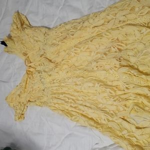 Long yellow lace dress